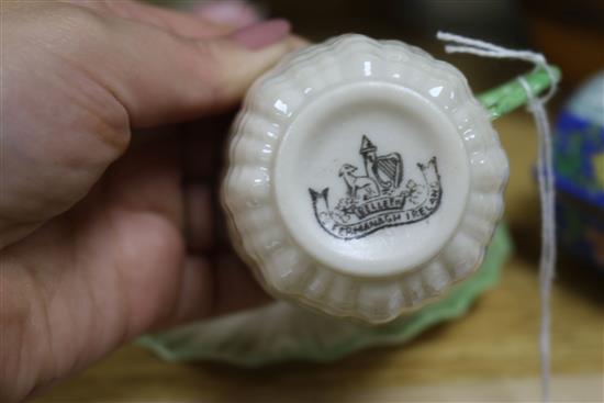 A collection of Belleek porcelain, some First and Second period